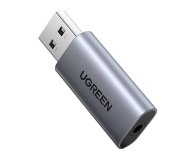 Przejściówka UGREEN Adapter Audio CM383 USB do mini jack 35mm AUX szary